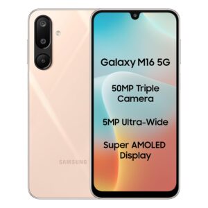 Samsung Galaxy M16 5G (Blush Pink, 6GB RAM, 128 GB Storage) | MediaTek Dimensity 6300| AnTuTu Score 422K+ | Super Amoled Display | 25W Fast Charging | 6 Gen. of OS Upgrades | Without Charger